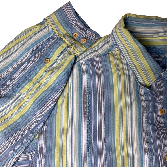 Vintage‎ Tommy Bahama Striped Long Sleeve Button Down Silk Shirt Men’s XL - Picture 5 of 13